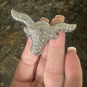 Silver Longhorn Head ring
